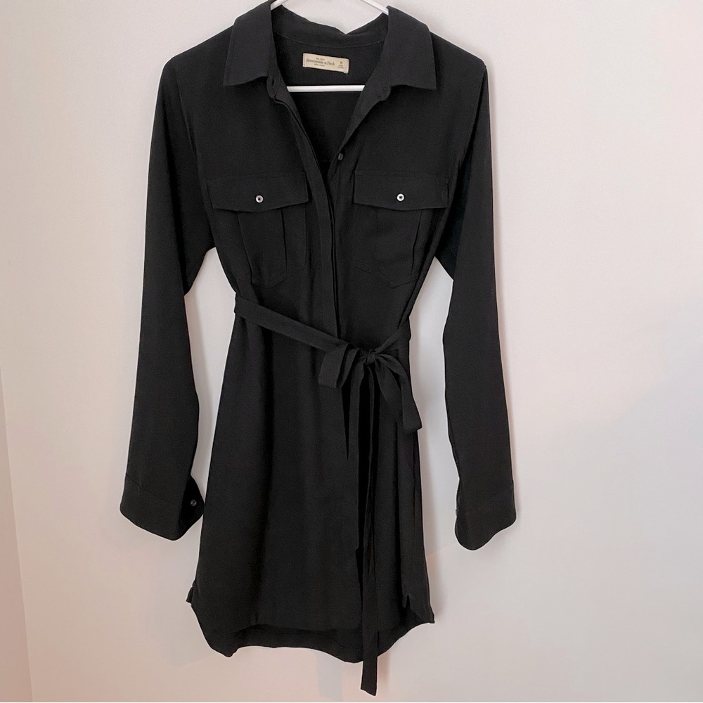 Abercrombie Black Long Sleeve Shirt Mini Dress
